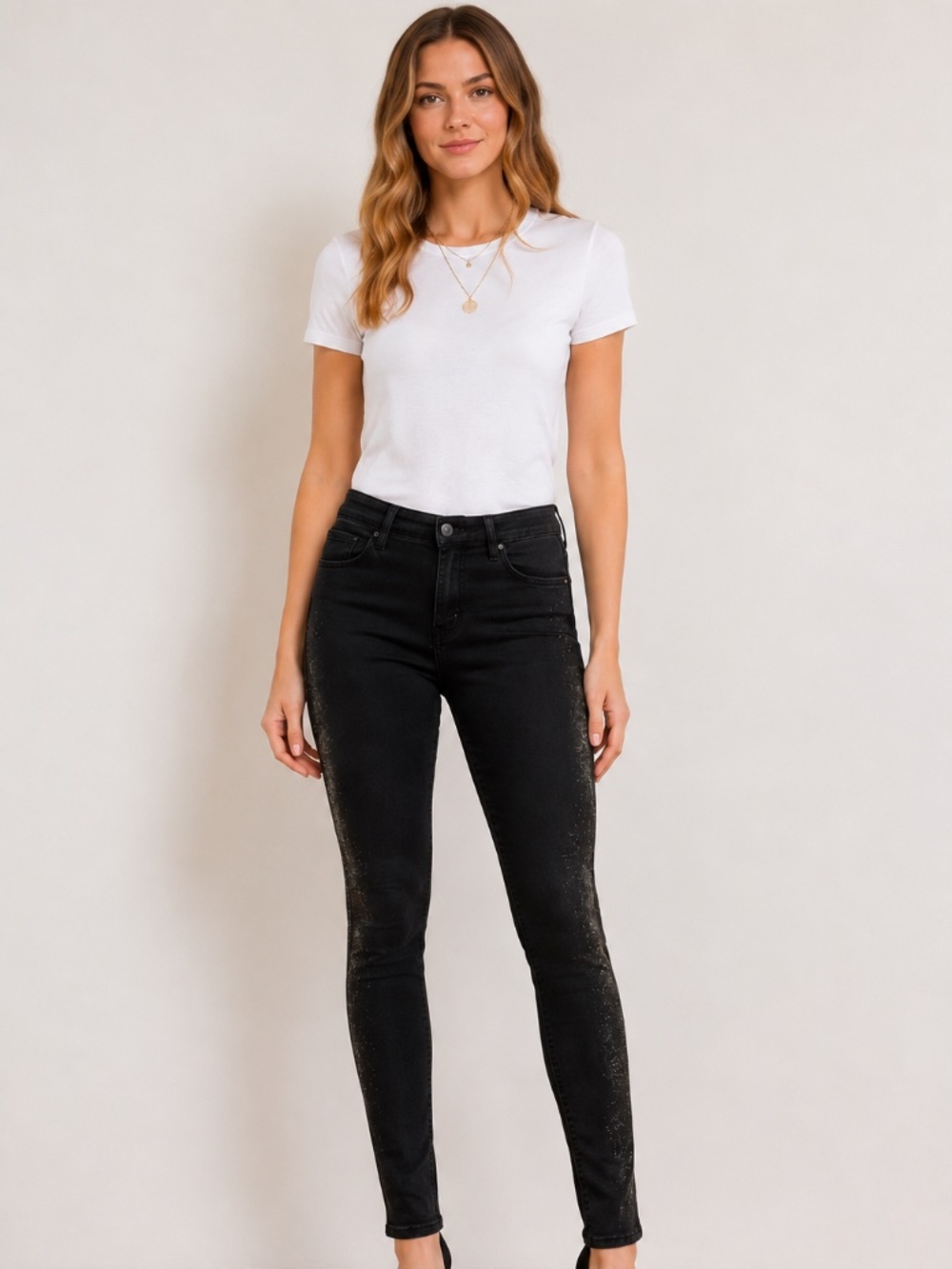 Mother The Looker All That Glitters Is Gold Jeans Women’s 27 Black Skinny